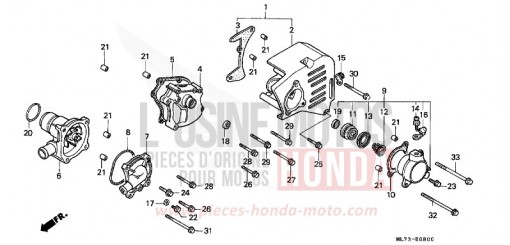 LEFT COVER/WATER PUMP VFR750FK de 1989